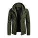 Men's Casual Washed Cotton Patchwork Hooded Slim Fit Cargo Jacket