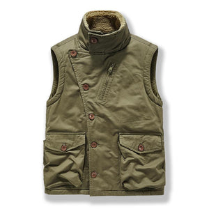 Men's Retro Casual Hunting Suits Plus Velvet Single Breasted Vest