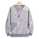 Men's Jacquard Crew Neck Knitted Sweater