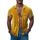 Men's Spring Fashion Personalized Lace Splicing Velvet Slim Fit Short Sleeve Shirt
