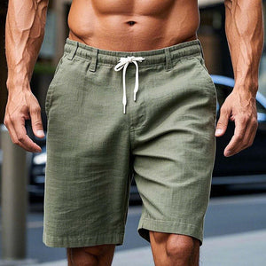 Men's Light Army Green Solid Color Breathable Casual Shorts
