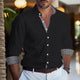 Men's Printed Colorblock Lapel Long Sleeve Shirt