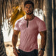 Men's Casual Cotton V-neck Slim Short Sleeve T-shirt