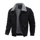 Men's Casual Lapel Corduroy Thickened Lambswool Multi-Pocket Zipper Jacket