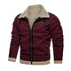 Men's Vintage Suede Lambswool Warm Lapel Zipper Loose Jacket