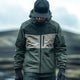 Men's Casual Outdoor Waterproof Color Blocked Multi-Pocket Hooded Jacket