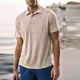 Men's Casual Comfort Cotton Lapel Loose Short Sleeve Polo Shirt