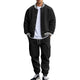 Men's Stand Collar Baseball Jacket Trousers Sports Casual Set