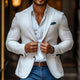 Men's Fashion Solid Color Peak Lapel Two Buttons Casual Blazer