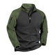 Men's Outdoor Plush Warm Colorblock Stand Collar Long Sleeve Sweatshirt