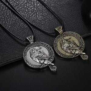 Vintage Casual Ancient Celtic Raven Viking Necklace