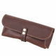Men's Portable Travel Commuting Top Layer Cowhide Glasses Storage Bag