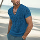 Men's Summer Fashion V-neck Knitted Mesh Breathable T-shirt