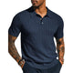 Men's Cable Knit Short Sleeve POLO Shirt