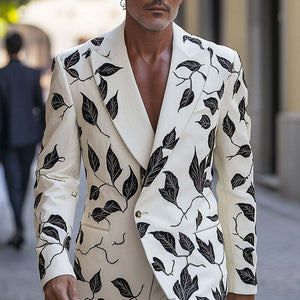 Men's Spring Fashion Thin Printed Suit Jacket
