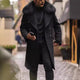 Men's Winter Fur Collar Mid-length Coat