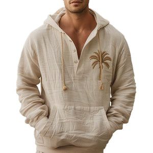 Men's Palm Leaf Embroidered Hoodie