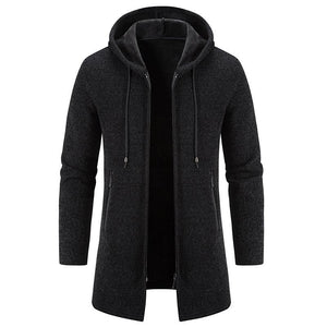 Men's Fleece Chenille Solid Color Knitted Cardigan