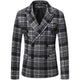Men's Autumn And Winter Lapel Thickened Plaid Blazer