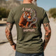 Men's Retro Casual A True Warrior Print Round Neck Short Sleeve T-shirt