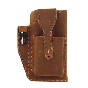 Men's Retro Casual Cell Phone Leather Waist Bag