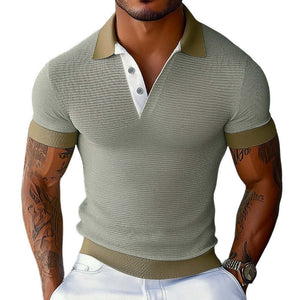 Men's Summer Basic Knitted Slim Polo Shirt