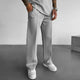 Men's Solid Color Elastic Waist Straight Casual Pants
