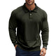 Men's Casual Solid Color Lapel Raglan Long Sleeve Polo Shirt