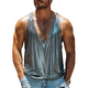 Men's Spring And Summer Fashion Sexy Silk Cotton Deep V-neck Tank Top