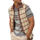 Men's Vintage Apricot Knitted Lapel Mesh Vest