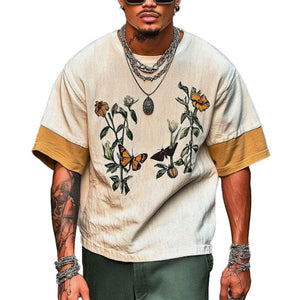 Men's Printed Round Neck Short Sleeve T-Shirt