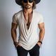 Men's Spring Fashion Simple Swing Collar Short Sleeve T-shirt