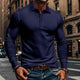 Men's Casual Elastic Long Sleeve POLO Shirt