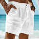 Men's Linen Solid Color Summer Shorts Beach Shorts