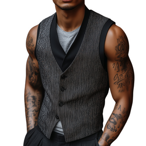 Men's Retro Casual Piecing Printed Vest