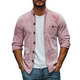 Men's Spring Fashion Casual Stand Collar Embroidered Suede Long Sleeve Shirt