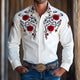 Men's Vintage Embroidered Lapel Long Sleeve Shirt