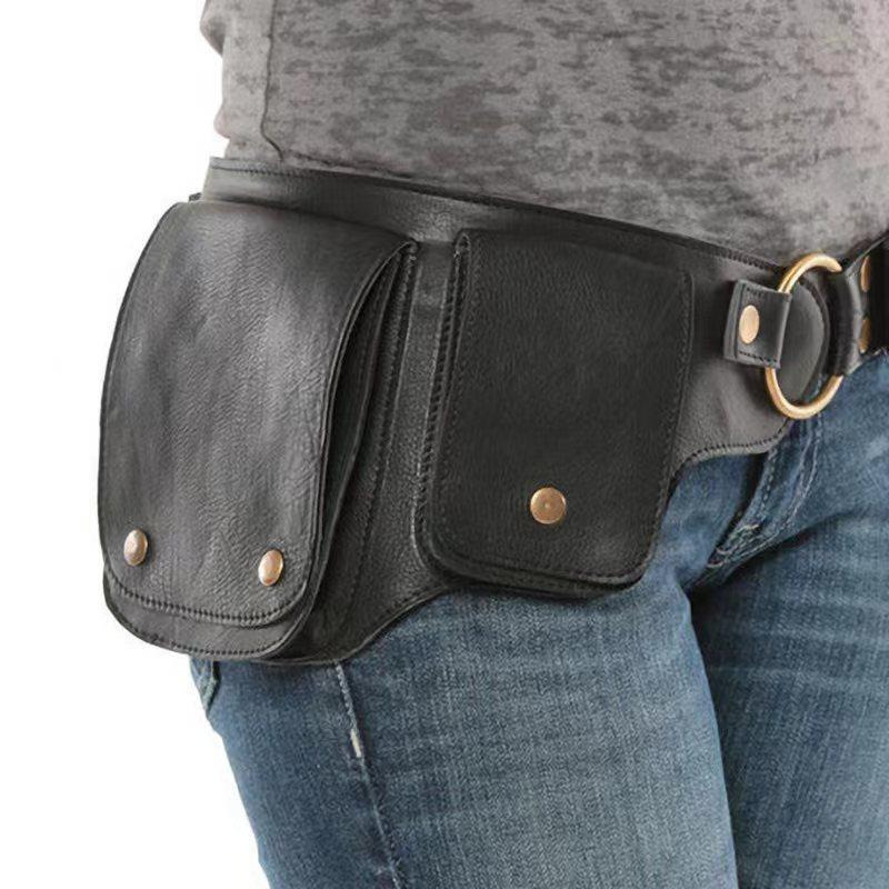 Men's Classic Vintage Adjustable PU Leather Belt Shoulder Bag