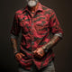 Men's Camouflage Lapel Chest Pocket Cargo Shirt