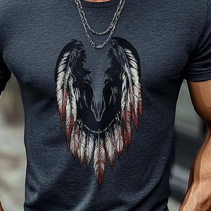 Men's Casual Printed Round Neck Short Sleeve T-Shirt
