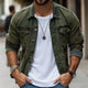 Men's Vintage Washed Single Breasted Lapel Jacket