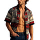 Men's Vintage Printed Lapel Short Sleeve Shirt