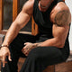 Men's Solid Color Tank Top And Trousers Beach Two-Piece Set
