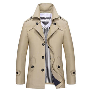 Men's Mid-length Lapel Trench Coat