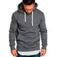 Men's Casual Solid Color Long Sleeve Hooded Sweatshirt