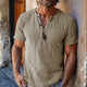Men's Casual Waffle Henley Neck Slim Fit Short Sleeve T-Shirt
