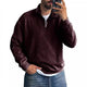 Men's Solid Color Lapel Zipper Sweatshirt