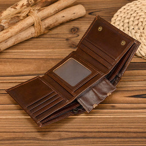 Men's Vintage Trifold Casual Genuine Leather Wallet