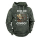 Men's Vintage Print Zip-Up Hoodie