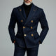 Men's Fashionable Denim Double Breasted Blazer